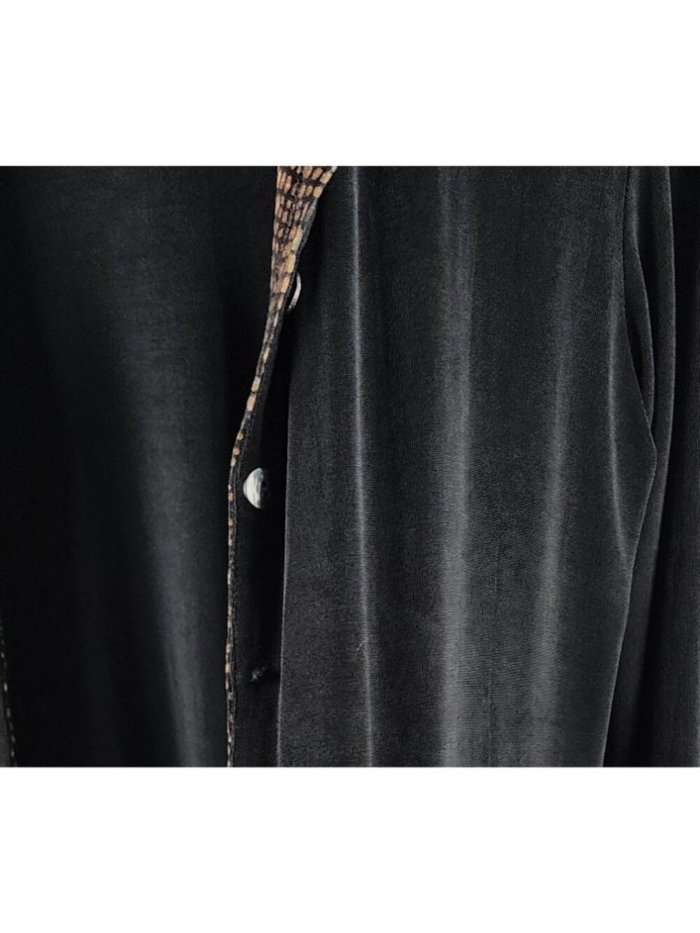Chicos Travelers Sweater Womens Large Black Multi Front Cardigan Button Up - Picture 7 of 8